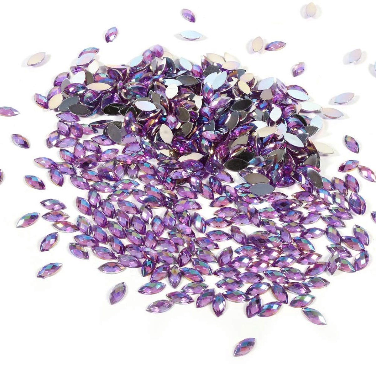 Dailygoods - 500 Stuks Glitterstenen voor Handwerk en Decoratie (Lichtpaars)