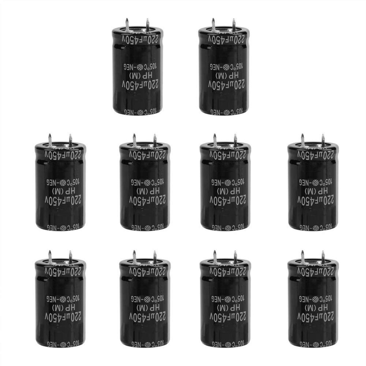 Dailygoods - Dailygoody - Radiale Condensatoren - Hoogwaardige Elektronische Componenten - 450V 220uF - 10 Stuks - Duurzaam en Betrouwbaar - Geschikt voor Elektron
