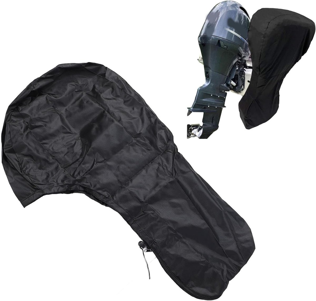 Duurzame buitenboordmotorhoes voor 100-150 pk motoren, 420D Oxford stof, waterdicht en windproof, universele bescherming, zwart