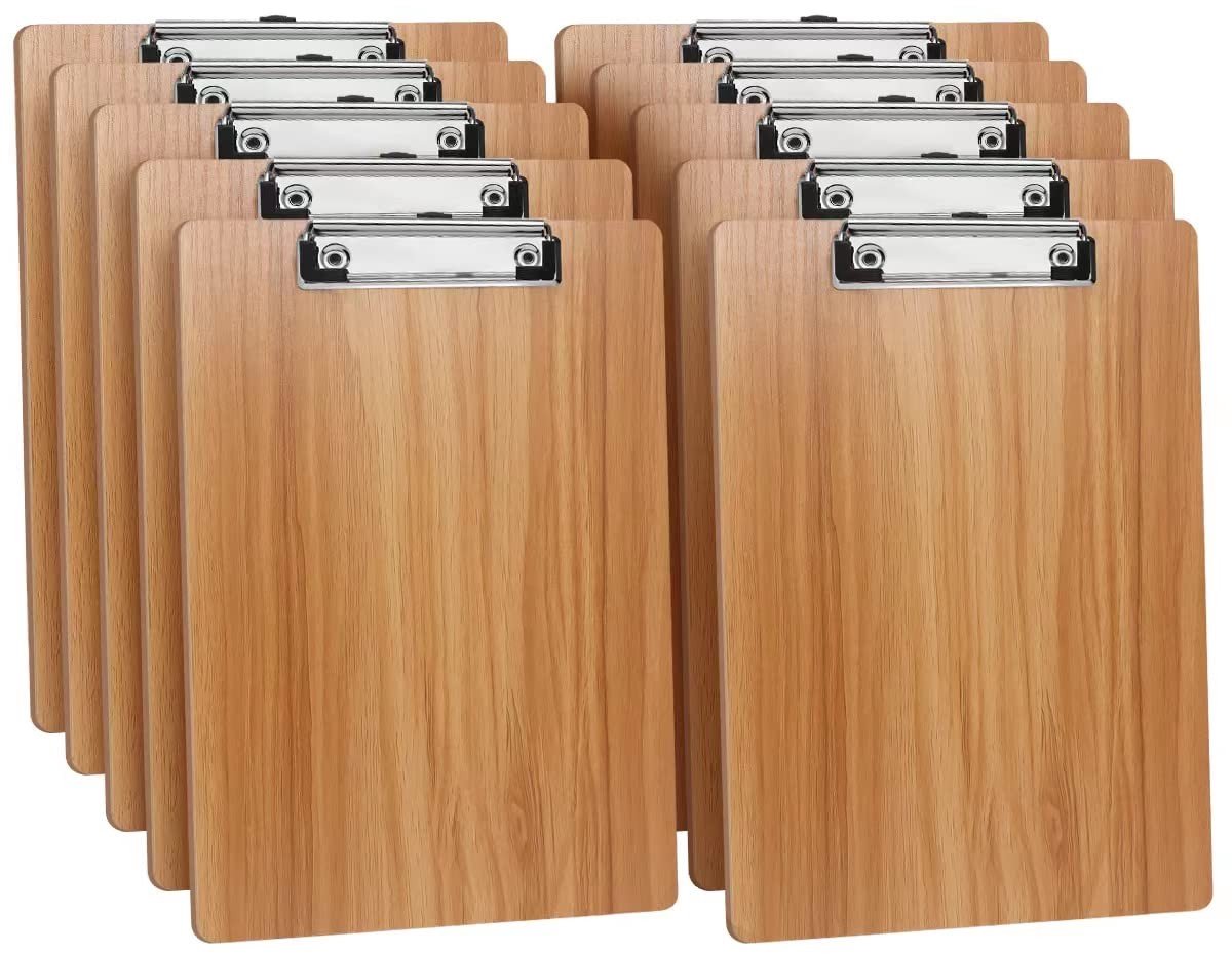 Dailygoody - OmGoods - Dailygoody - A4 Klembord - Houten Klemborden - Duurzaam en Praktisch - 10 Stuks - Ideaal voor Kantoor en Restaurant - A4-formaat - Geschikt voor Docum...