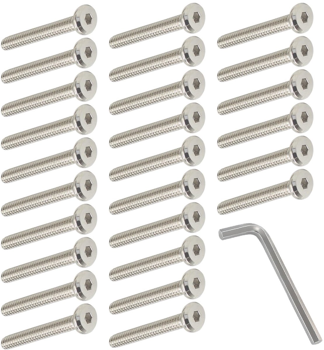 Dailygoody - Meubelschroeven - M6 x 50mm - Gegalvaniseerd staal - 50 stuks - Meubelverbindingsschroeven - Geschikt voor bedden en stoelen - Hoogwaardi
