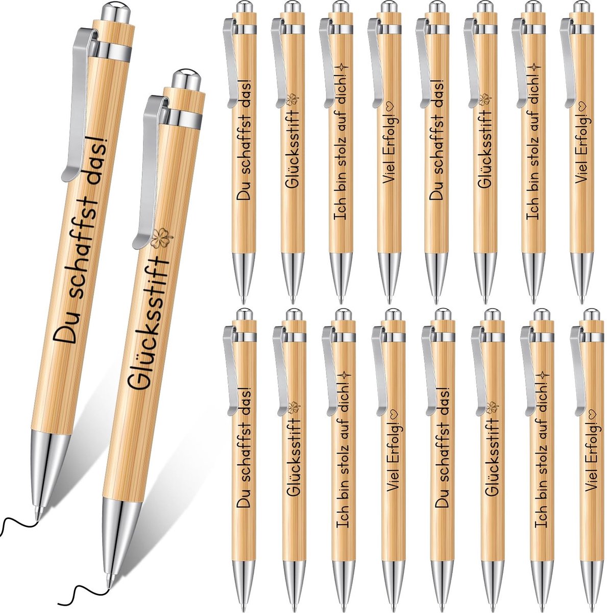 Dailygoods - Dailygoody - Afscheidscadeau - Bedankjes voor leraren - Set van 16 intrekbare balpennen - Geschikt voor kantoor en kleuterschool - Motivatiepennen met