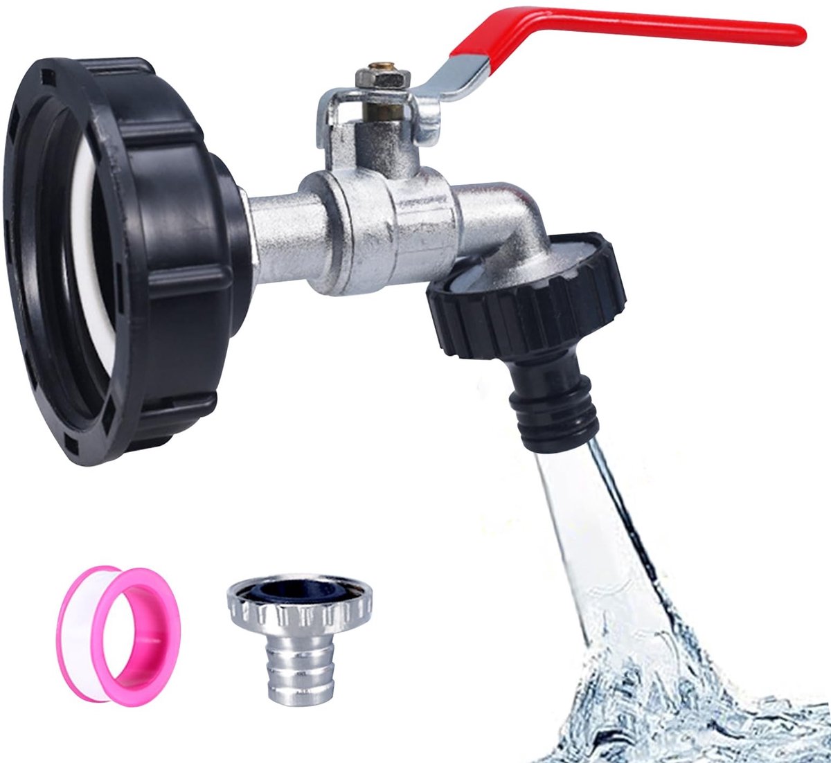 Dailygoods - Tap Adapter - 1000L Tuinkraan - 3/4 Inch Aluminium - Plastic Aansluiting - Duurzaam materiaal - Eenvoudige installatie - Geschikt voor tu...