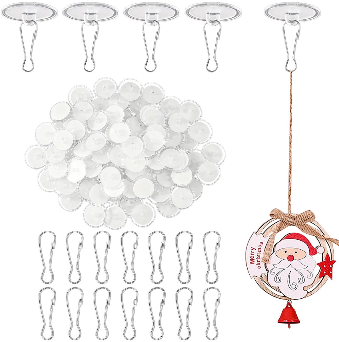 Dailygoods - Dailygoody - Transparante plafondhaken - Zelfklevende plafondmontagehaken - Decoratief gebruik - 50 stuks - Vlaggenmastclips - Geschikt voor slaapkame