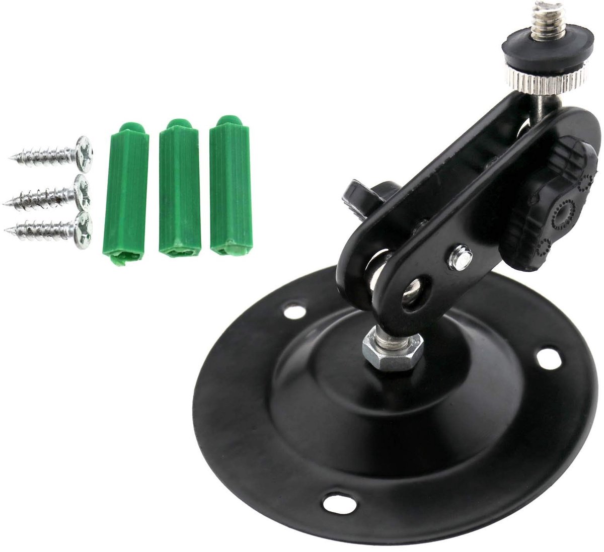 Dailygoods - Dailygoody - 360° verstelbare houder - CCTV-camera beugel - Metaal - Zwart - Geschikt voor wandbeugels - Ideaal voor televisie en beveiliging