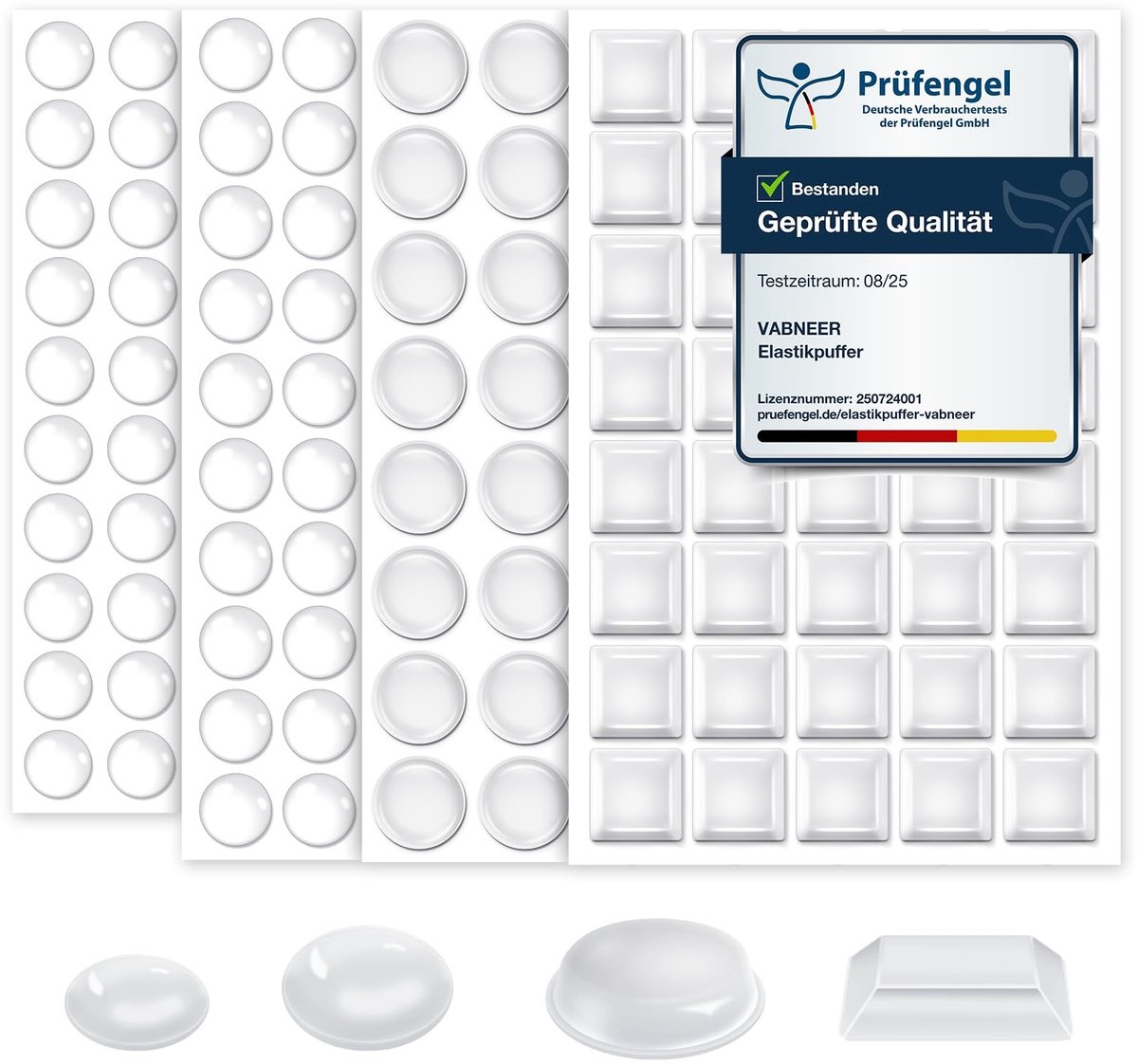 Dailygoods - Dailygoody - Rubber Pootjes - Zelfklevende Meubelbescherming - 172 Stuks - Transparant - Geschikt voor Keuken en Badkamer - Ontworpen voor Kastde
