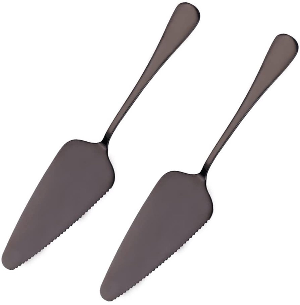 Dailygoods - Dailygoody - Taartschep - Gekartelde randen - Roestvrij staal - Zwart - Vaatwasserbestendig - Perfect voor cake en pizza - Geschikt voor keuken en res