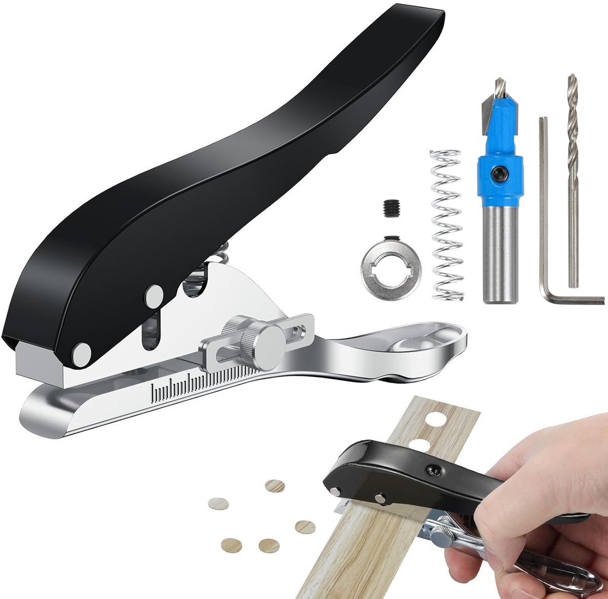 Enkelgats perforator, randafdichtingsperforator, PVC-perforator, geschikt voor doe-het-zelf knutselprojecten, randafdichtingsperforator, schroefdopperforator, bankpasperforator (10 mm)