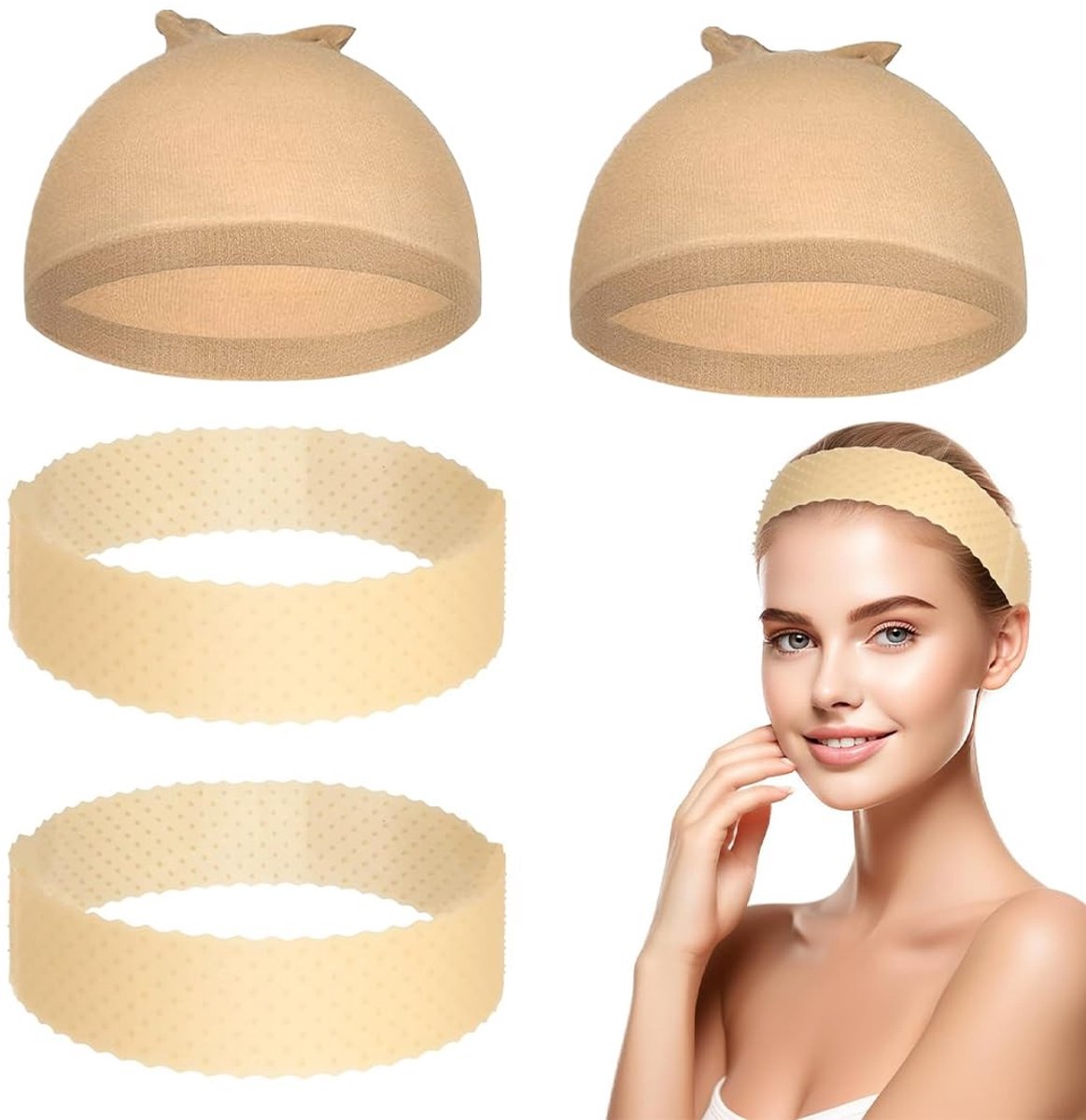 Dailygoods - Set van 4 Siliconen Pruikkapjes voor Comfortabele Draagbaarheid