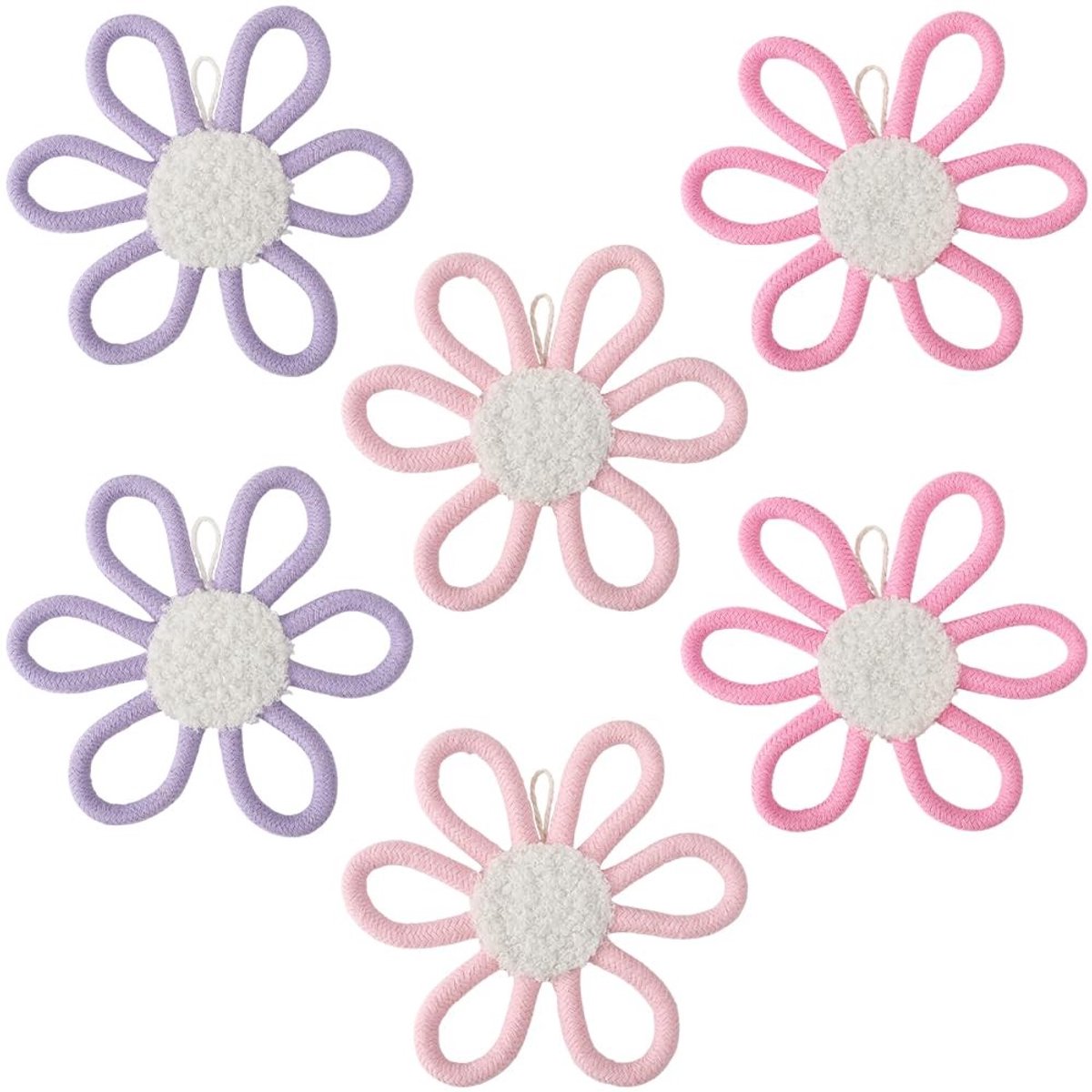 Dailygoods - 6 Stuks Boho Bloem Wanddecoratie voor Kinderkamer