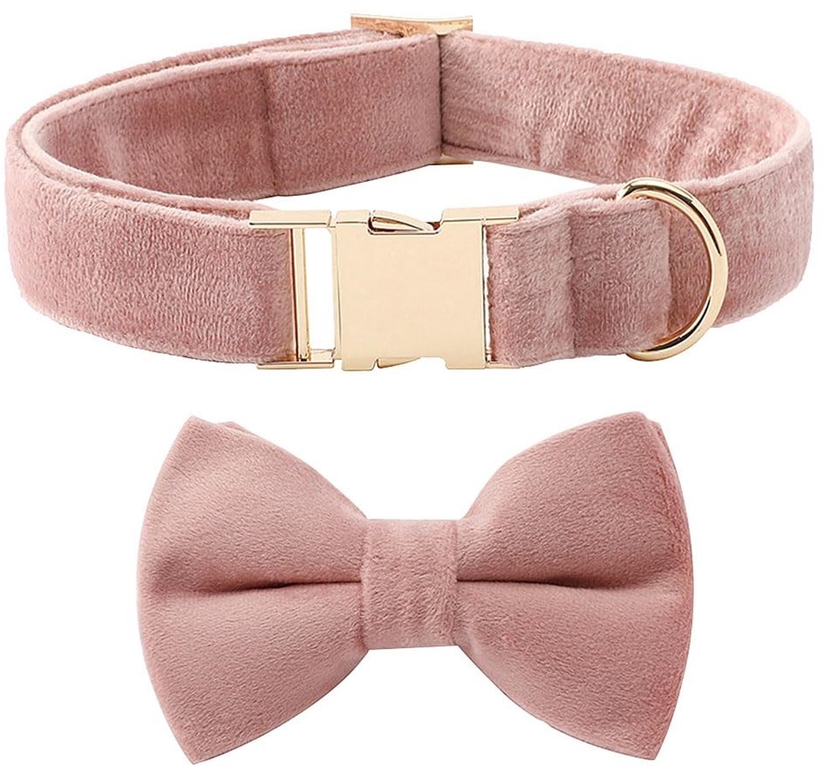 Dailygoods - Hondenhalsband van Fluweel met Afneembare Vlinderdas