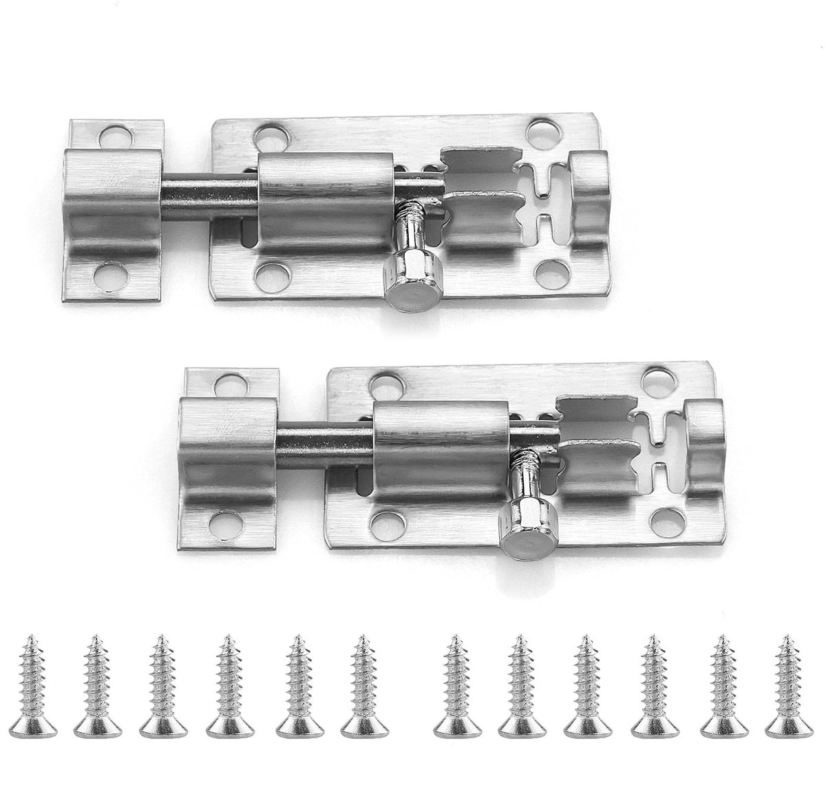 Dailygoods - 2 Stuks Roestvrijstalen Deurvergrendelingen voor Veiligheid