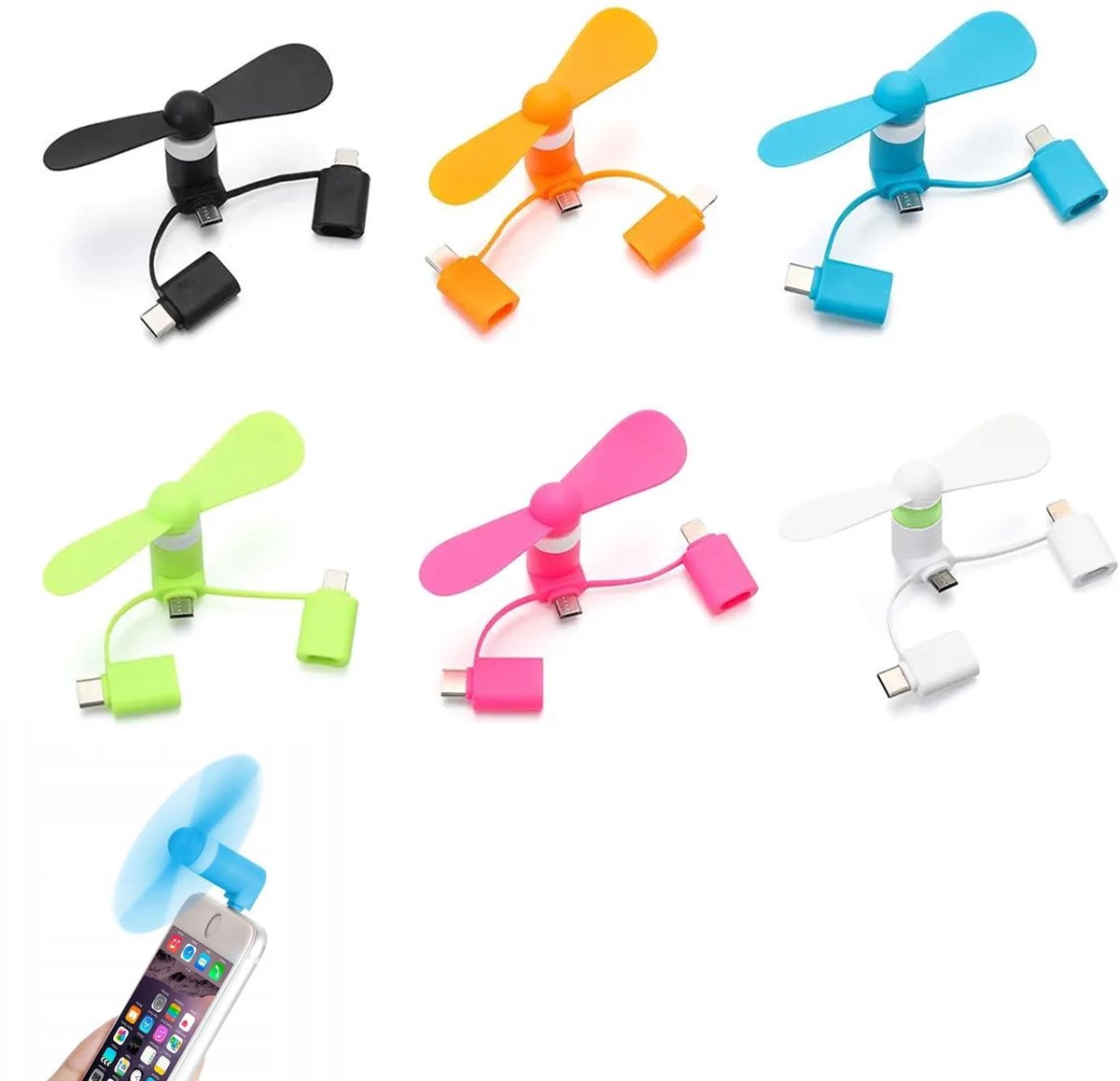 Dailygoods - Draagbare Mini Telefoonventilator voor Mobiele Apparaten