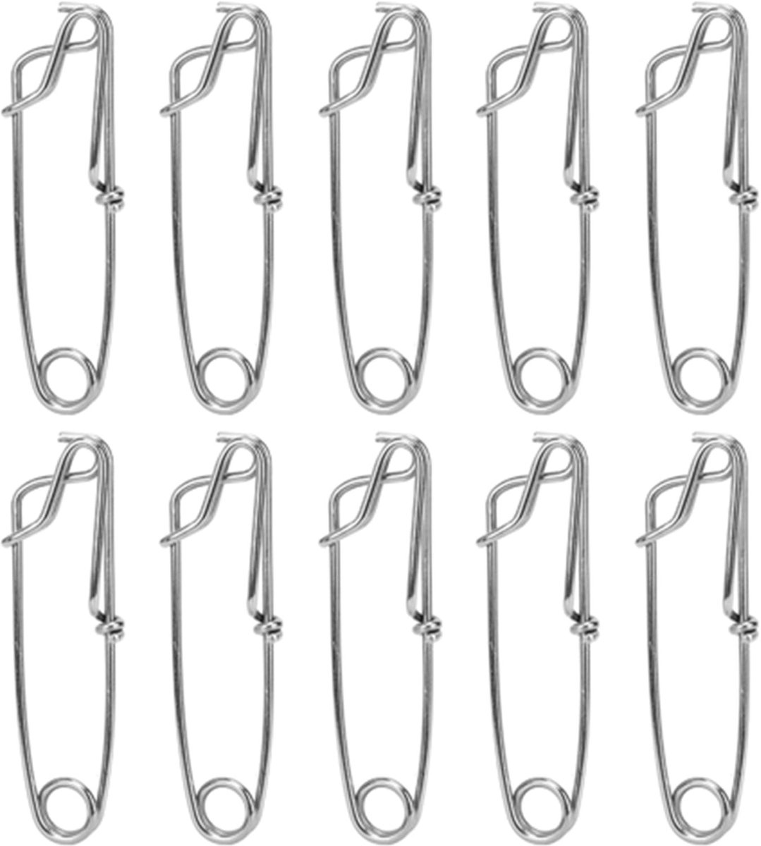 Dailygoods - Dailygoody - RVS Longline Snap Clips 10st - 6x100mm Voor Lange Lijn Vissen met Eenvoudig Ontwerp