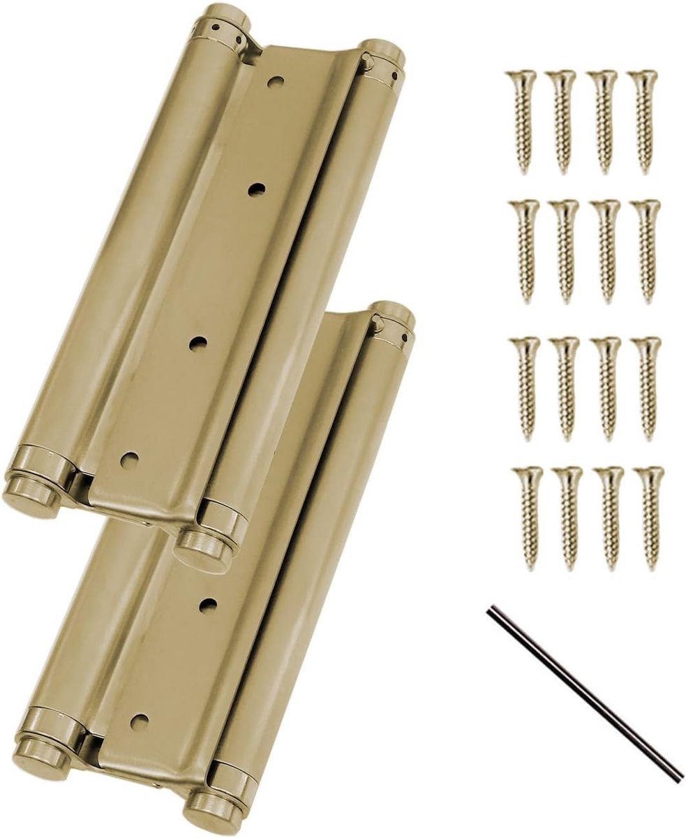 Dailygoods - Dailygoody - Deurscharnieren - Dubbele Actie - Heavy Duty - RVS - Bronzen Verf - Sterke Bevestiging - Geschikt voor Zware Deuren - 8 Inch