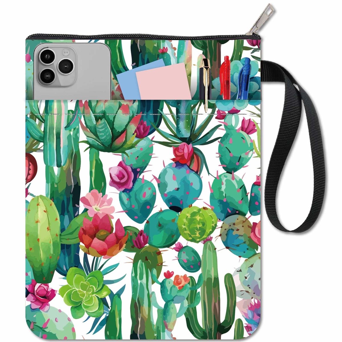 Dailygoods - Dailygoody - Boekhoes - Cactusmotief - Waterdicht en duurzaam - Groen - Bescherming voor boeken - Geschikt voor studenten en schrijvers - Dubbelzijdig