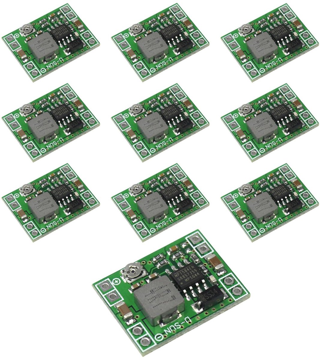 Dailygoods - Dailygoody - DC-DC Step-down Converter - Spanningsregelmodule - Ultraklein formaat - Buck-omzetter - Voor diverse toepassingen - 10 stuks