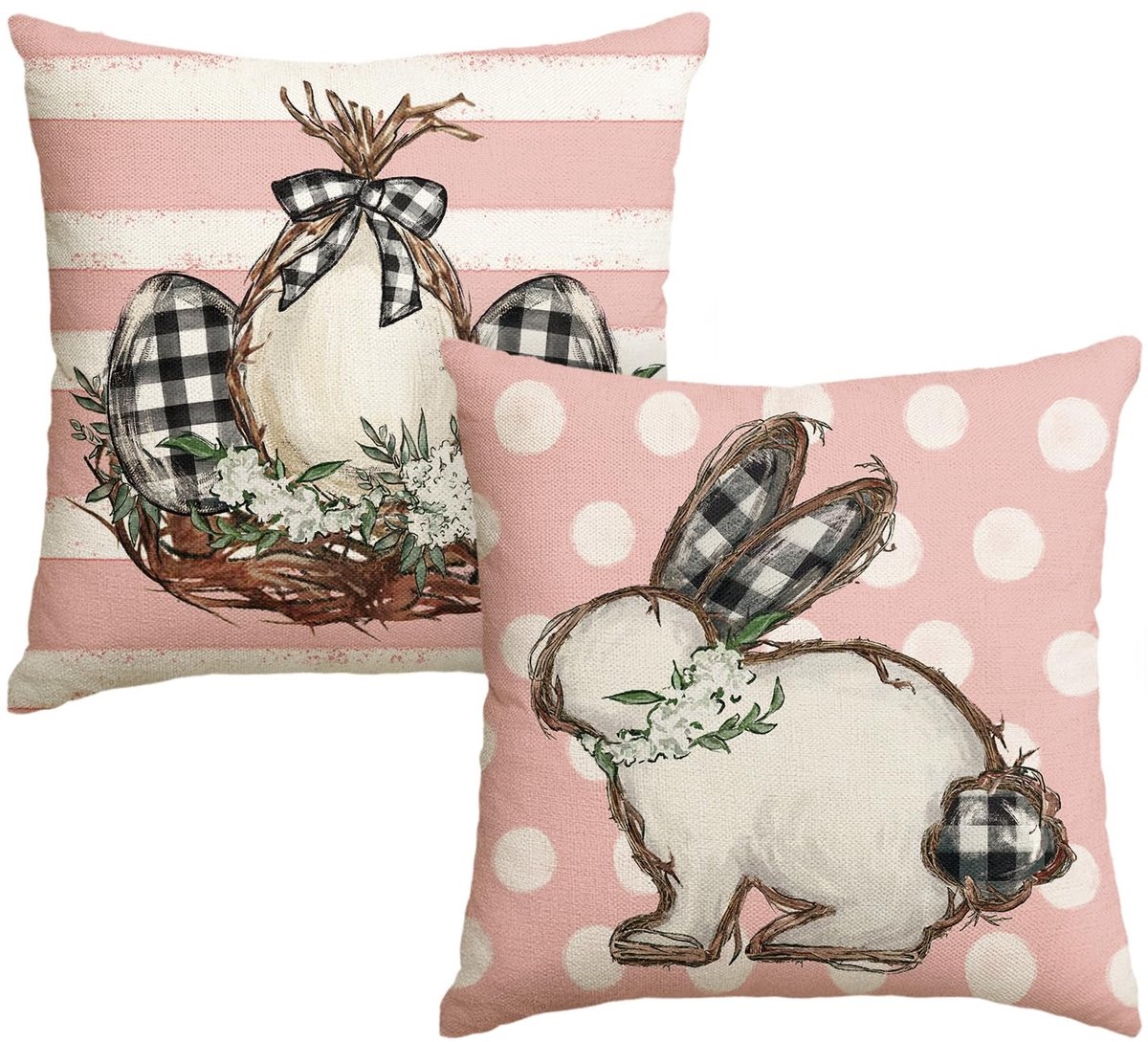 Dailygoods - Dailygoody - Kussenslopen Set van 2 - Roze Stippen - Ultrazacht en Modern - 50 x 50 cm - Seizoensgebonden Decoratie - Geschikt voor Woonkamer en