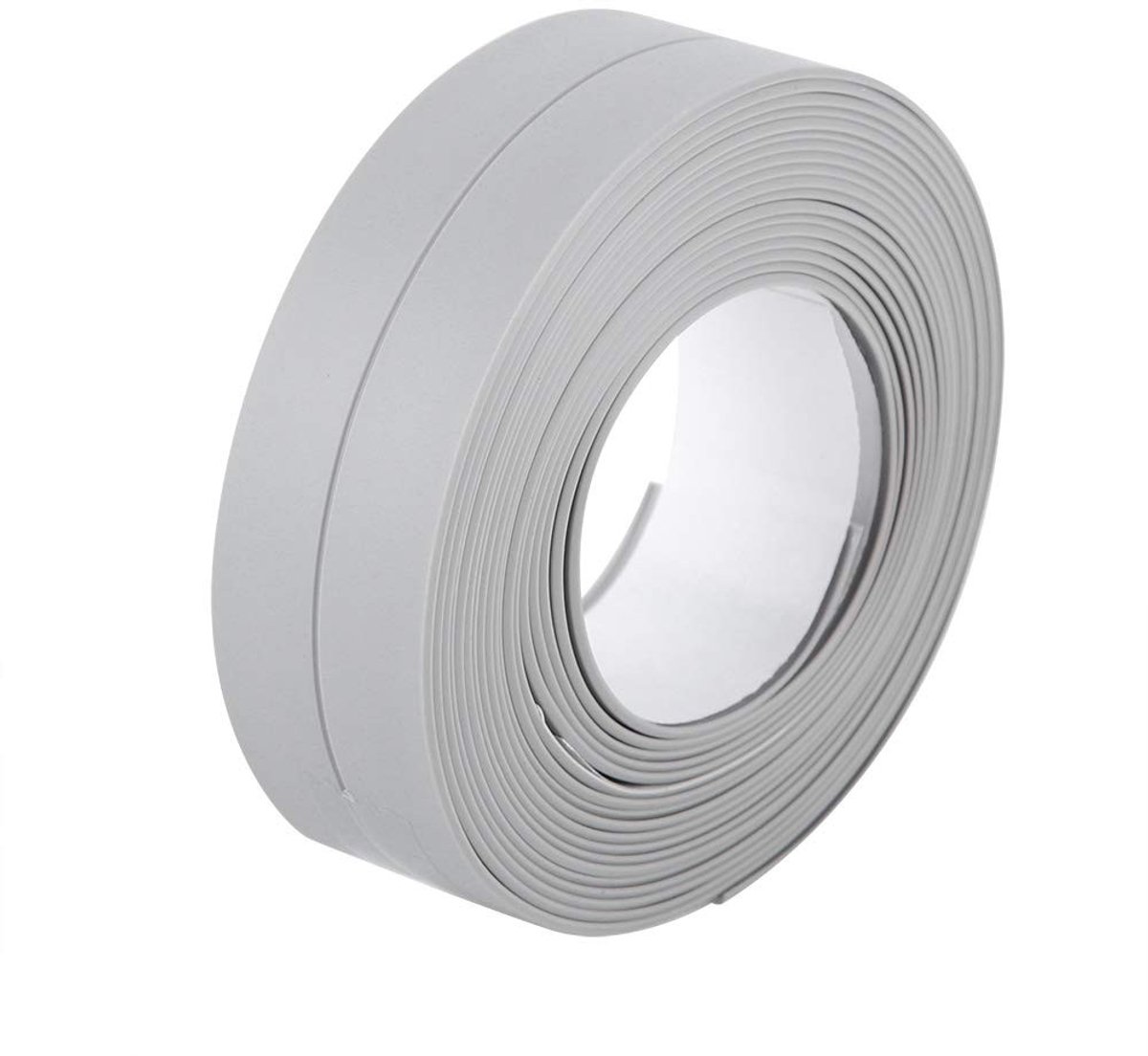 Dailygoods - Dailygoody - PVC afdichtstrip - waterdichte afdichtingstape - zelfklevend - grijs - rand trim - badkamer en toilet - 38mm x 3,2M