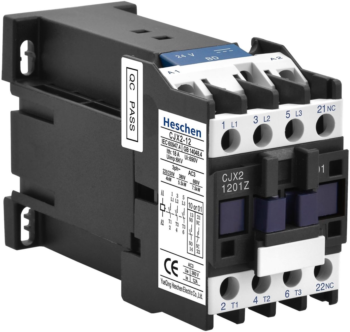 Dailygoods - Dailygoody - DC-schakelaar - 3 Pool - Normaal gesloten - 12A - 380V - Ideaal voor industriële toepassingen - Compact ontwerp