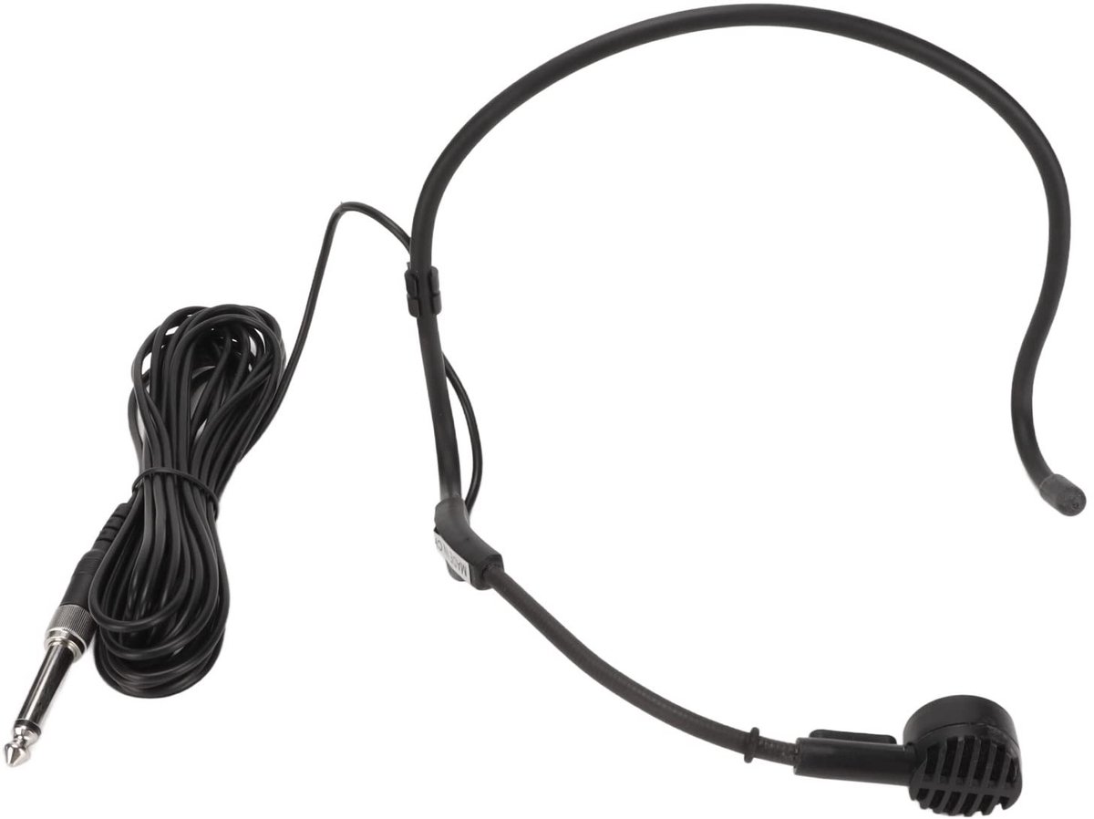 Dailygoods - Dailygoody - Oorhaakmicrofoon - Bedrade Headset-Microfoon - Ergonomisch Design - Zwart - Dynamische Microfoon - Geschikt voor Presentatoren - Professi...