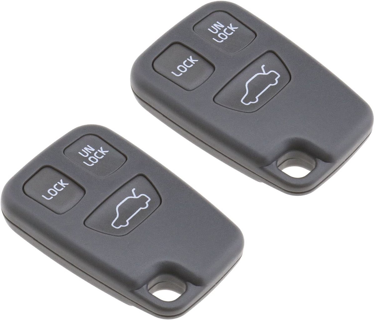 Dailygoods - Dailygoody - Reservehoes autosleutel - 3 knoppen - Duurzaam en praktisch - Grijs - Bescherming voor autosleutel - Compatibel met Volvo modellen - Set ...