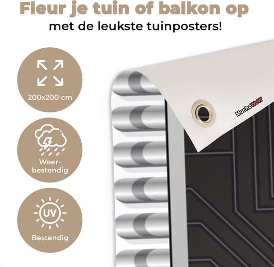 Tuinposter 200x200 cm - Tuindecoratie Een illustratie van kunstmatig gevormde hersenen - Poster voor in de tuin - Buiten decoratie - Schutting tuinschilderij - Tuindoek muurdecoratie - Wanddecoratie balkondoek