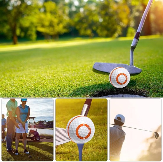 Golfballen Oefen - Trainingsballen Golf - Golfspel Verbeteren - Oranje Lijn Correctie - 43 cm Diameter - Oranje — afbeelding 3