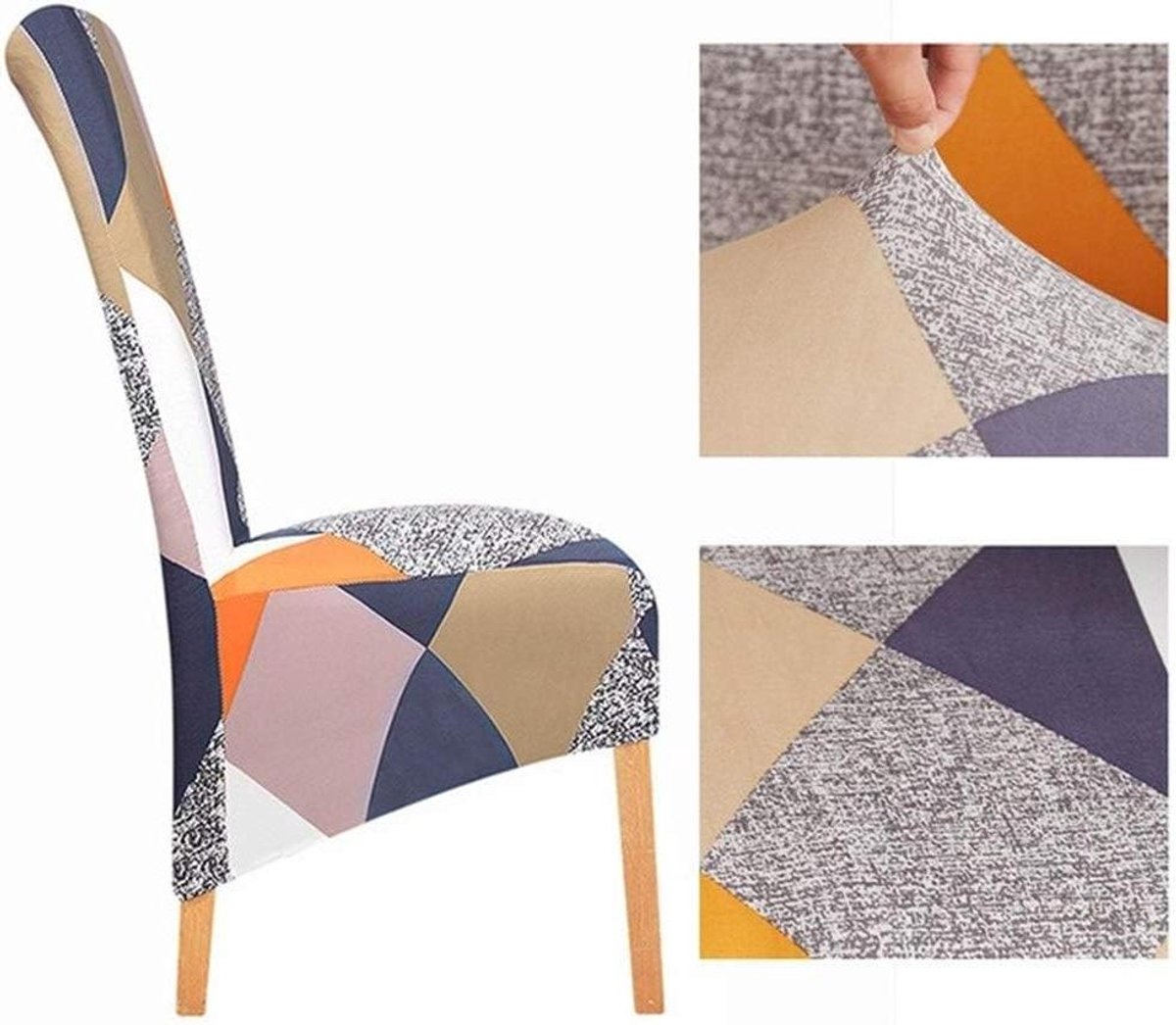 Stoelhoezen 2 stuks - Stoelbeschermers banket - Eetkamer Decoratie - Kreukvrij Spandex Materiaal - XL Maat - Wit