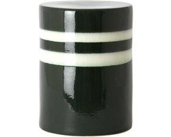 Bijzettafel Mooca - Kleine tafel Rond - Woonkamer Decoratie - Glanzend Keramiek - Ø33x44cm - Donkergroen