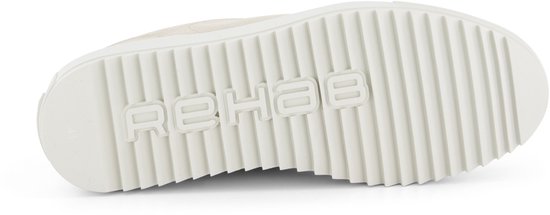 Crème suède schoenzool met 'REHAB' logo in reliëf.
