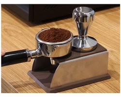 Tamperhouder voor Koffie - RVS en Siliconen Stand voor Espresso Portafilter, Barista Accessoires voor Beginners en Professionals, Perfecte Koffiezetervaring