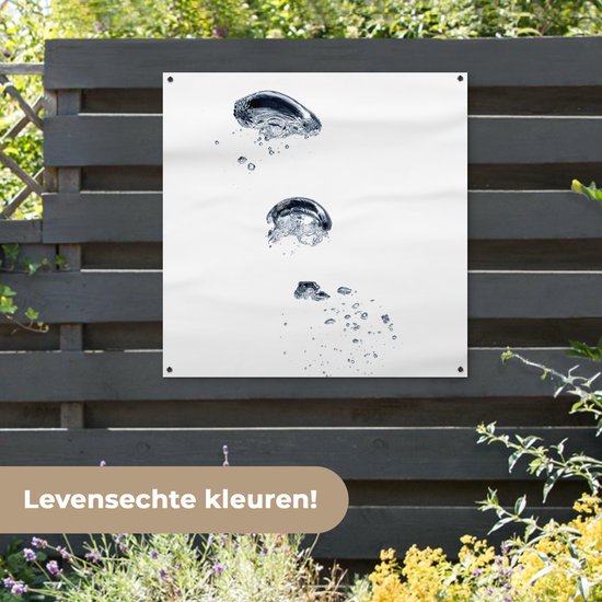 Grandes bulles d'air dans l'eau affiche de jardin 100x100 cm - Toile de jardin / Toile d'extérieur / Peintures pour l'extérieur (décoration de jardin)