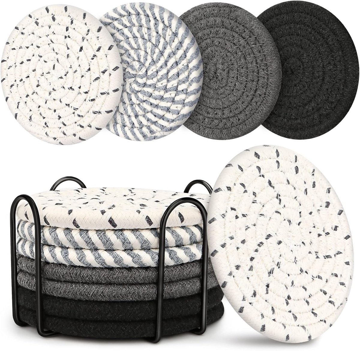 Onderzetters voor drankjes en salontafel, 8-pack absorberende boho-styl onderzetters