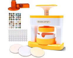 Store_9 - Knopmakermachine - Badge maker met 48 onderdelen - Ergonomische handgreep - Wit - Kindergeschenken - Creatieve hobby - 55 mm