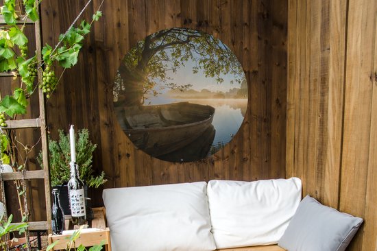 Tuincirkel Thailand - Boot - Boom - 90x90 cm - Ronde Tuinposter - Buiten