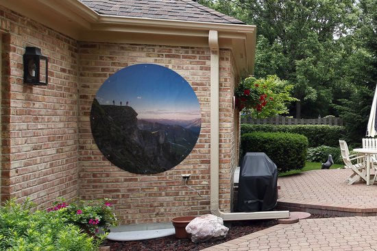 Garden Circle Lever de soleil au parc national du Hohe Tauern en Autriche - 120x120 cm - Affiche de jardin ronde - Extérieur XXL / Groot taille !