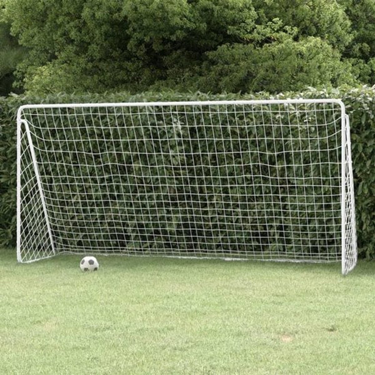 Wit Stalen Voetbaldoel – Voetbalgoal – Football Goal – Soccer Goal – Voetbalnet – 366x122x182 cm – Weerbestendig Staal