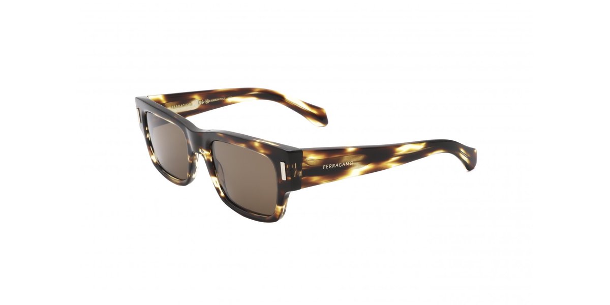 Ferragamo SF2011S Striped brown 53/21/140 MAN Zonnebrillen
