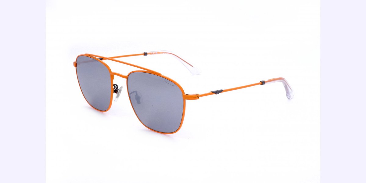 Police SPL996 Shiny full orange 55/19/145 MAN Zonnebrillen