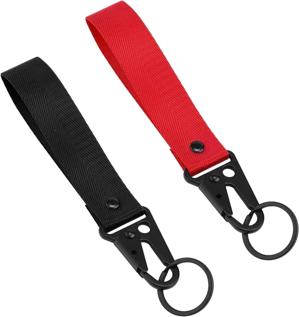 Stijlvolle Sleutelhangers voor Motorfietsen, 2-delige Set in Zwart en Rood, Duurzaam en Handig voor Sleutels, Anti-Verlies en Geschikt voor Mannen en Vrouwen