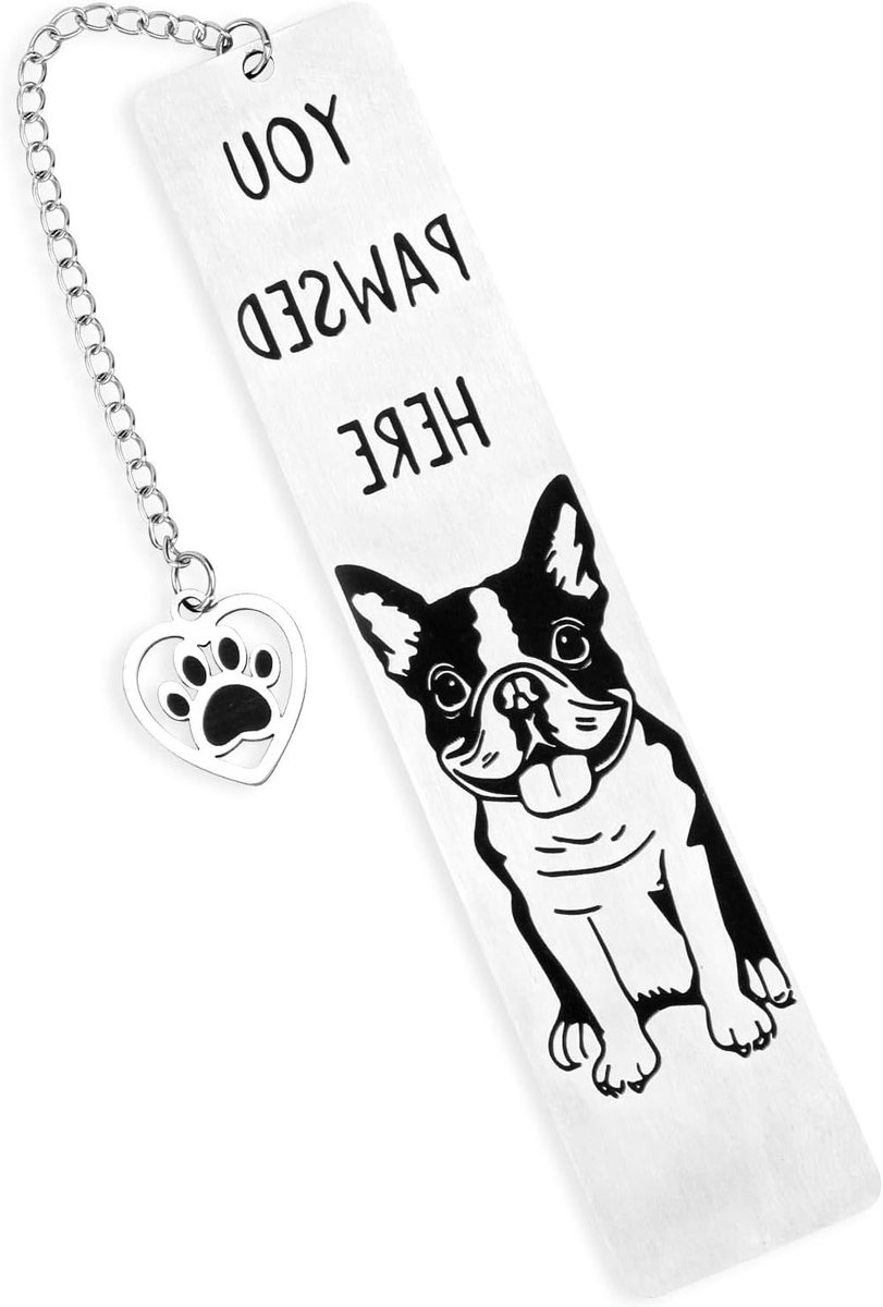 Grappige honden boekenlegger van metaal, schattig cadeau voor hondenliefhebbers en boekenfans, ideaal voor vrouwen en mannen