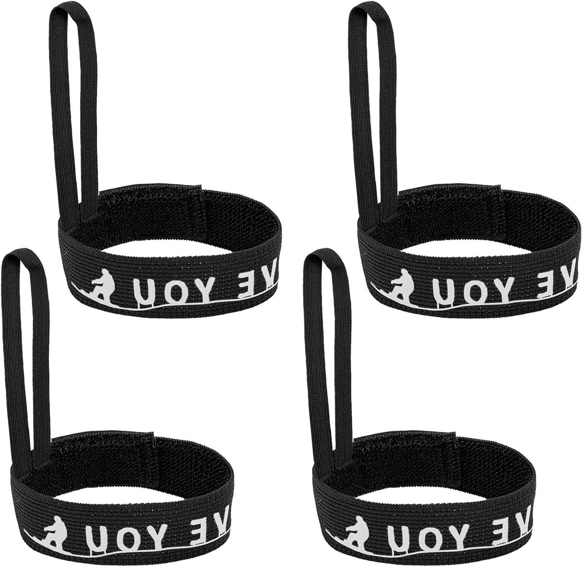 4-delige Veiligheidsriem voor Sporthandschoenen, Elastische Polsbanden en Handschoenclips voor Skiën en Snowboarden, Ideaal voor het Bevestigen van Handschoenen en Accessoires
