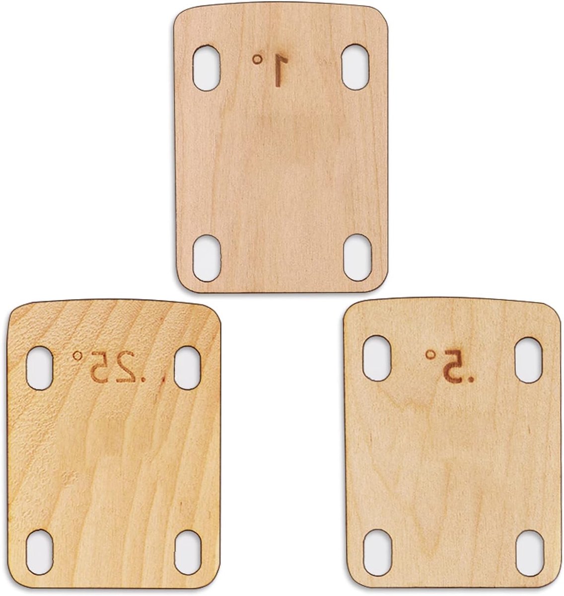 Guitar Neck Shim Set van 3 Stukken, Verstelbare Houten Vulstukken voor Gitaar en Bas, Ideaal voor Reparatie en Afstelling van de Hals