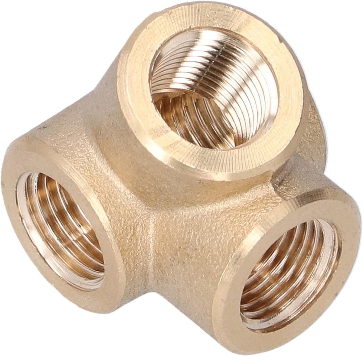 Duurzame 4-Weg Messing Fitting voor Luchtcompressor - Snelle Aansluiting, T-Fittingen en Accessoires voor Industrie en Reparatie