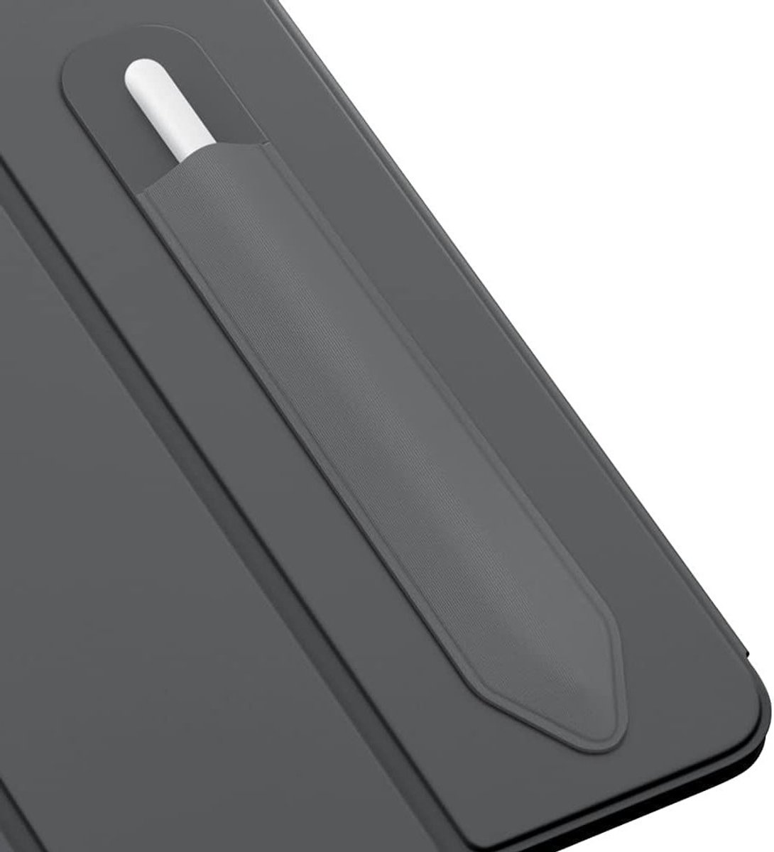 Adhesieve Pencil Holder voor iPad Pencil 1st/2nd Gen, Elastische PU Leren Hoes voor iPad 9, 8, Air 4, Pro 11/12.9 en Mini 6, Donkergrijs, Bescherming en Functionaliteit