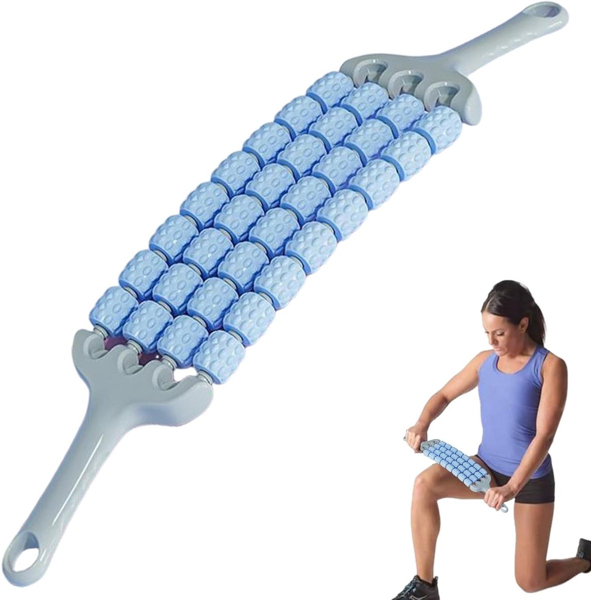 Beenroller - Massage roller - Spierherstel - Naadloos oppervlak - 50 x 12 x 8 cm - Grijs