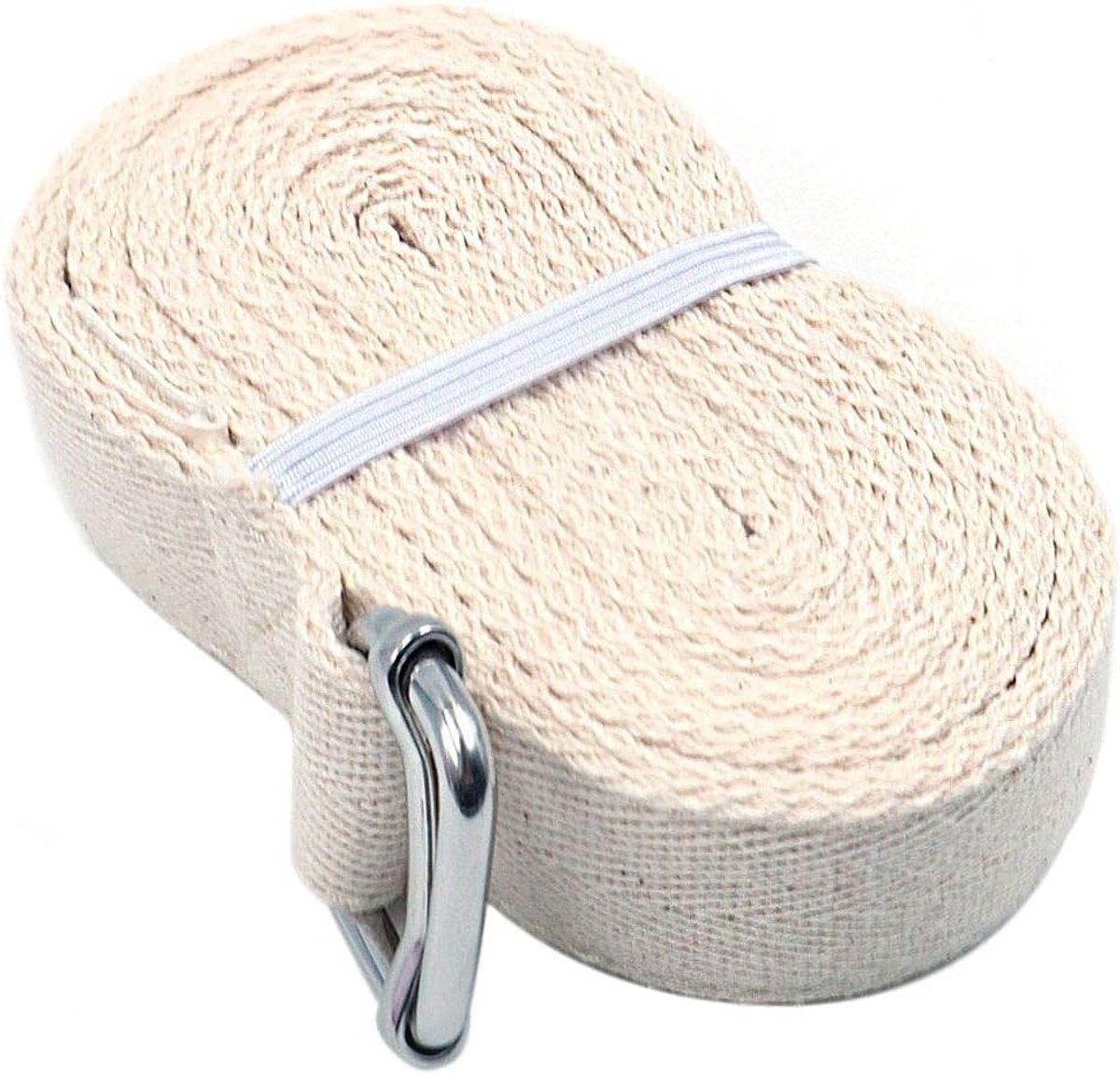 SPHProducts - Yoga Strap - Stretching Riem - Verstelbare D-Ring Gesp - Beige - Yogariem - 244cm - Flexibiliteit Verbeteren - Geschikt voor Yoga - Beig