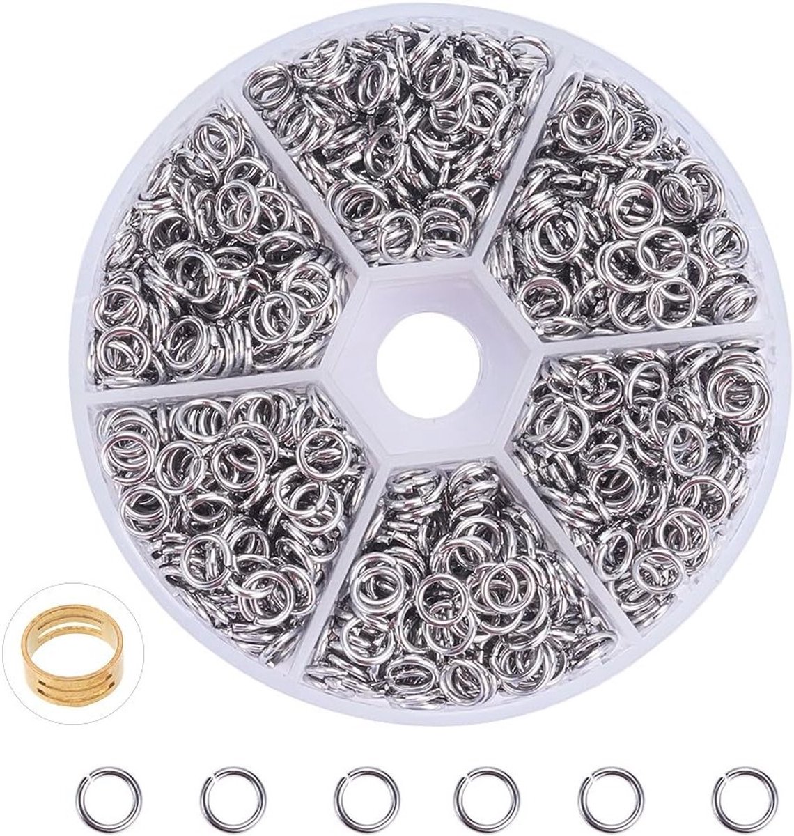 Set van 180 Stukken RVS Kralen, 304 Roestvrij Staal, Duurzaam en Sterk, 6 x 1 mm Kralen voor Sieraden maken