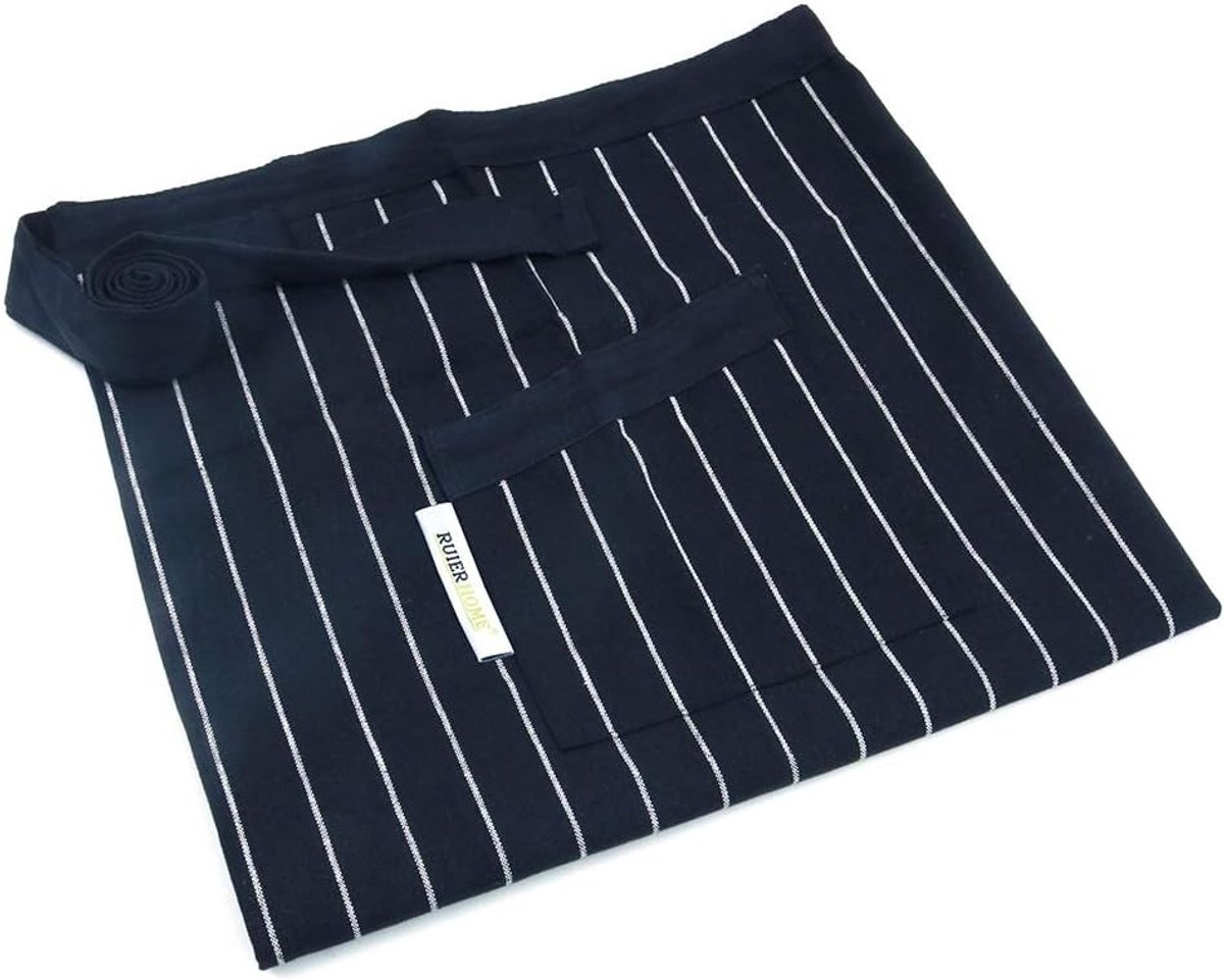 SPHProducts - Waist Apron - Plus Size Half Apron - Lichtgewicht - Zwart - Keuken Schort - Voor Koken en Bakken - Moderne Stijl